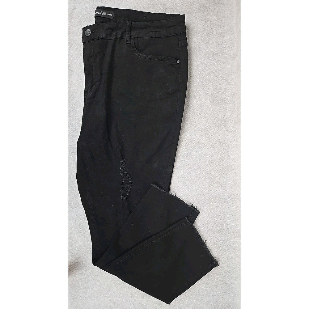 Honey & Bristle Womens Size 24 Skinny High Rise Distressed Jeans Black‎